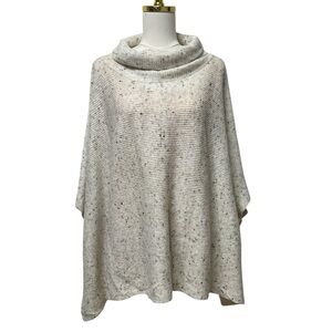 moon & madison Speckled Cream Cowl Neck Poncho Size XS